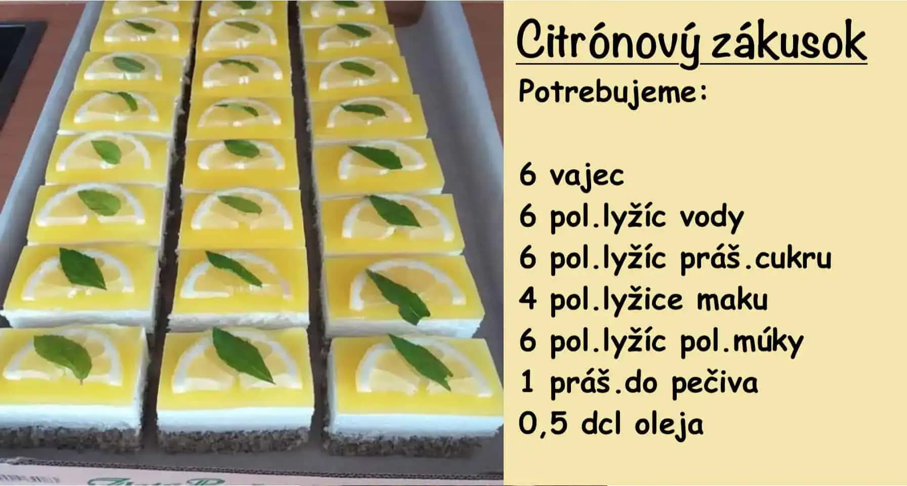 Citrónovo-tvarohový zákusok podľa pani Ľubice: Je úžasný a vyzerá ako z cukrárne!
