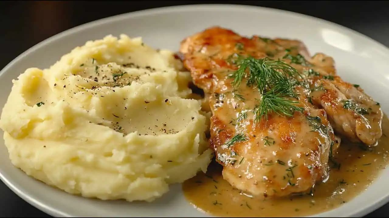 Jemné kuracie prsia v omáčke s kyslou smotanou a ako príloha zemiaková kaša: Tak lahodné kuriatko vás privedie do šialenstva!