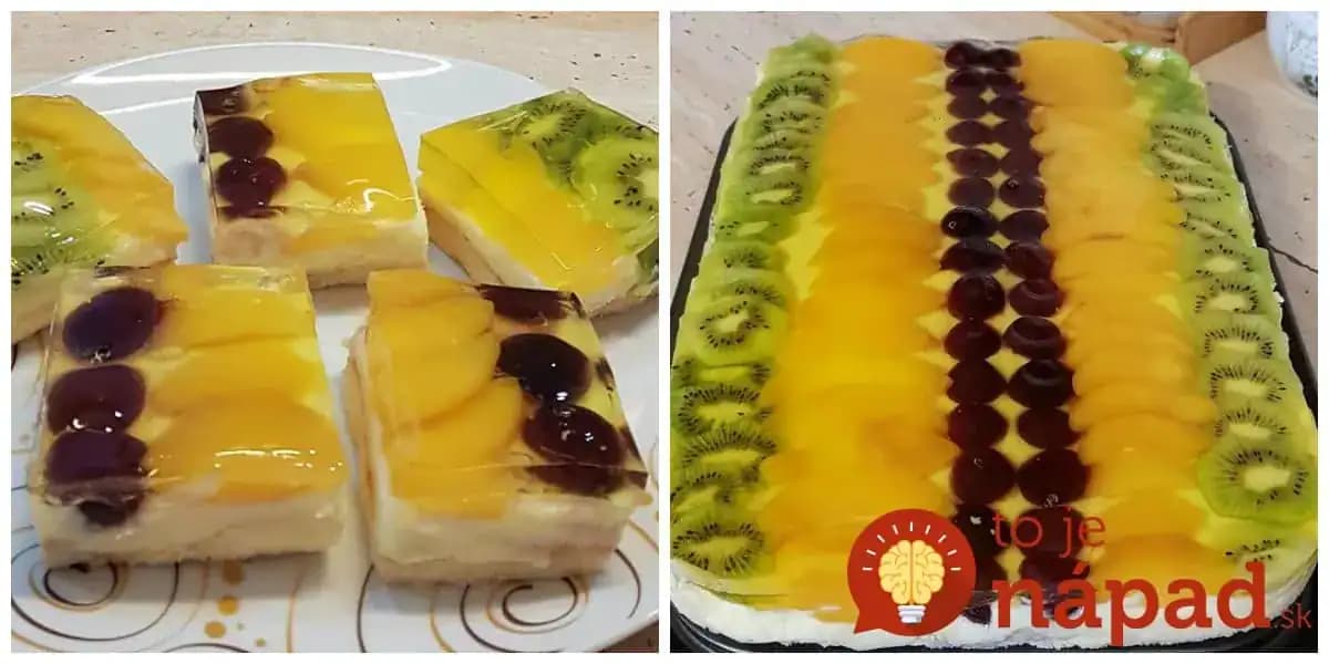 Úžasné želé kocky z hrnčeka: Fantastický tvarohový koláč s ovocím, deti ho doslova milujú!