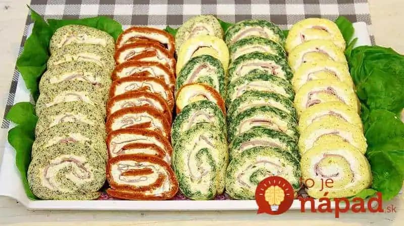 4 slané rolády z jednej várky: Chcete perfektné predjedlo na veľkonočný stôl? Vyskúšajte farebné rolády!