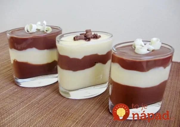 Domáci čokoládovo-vanilkový puding