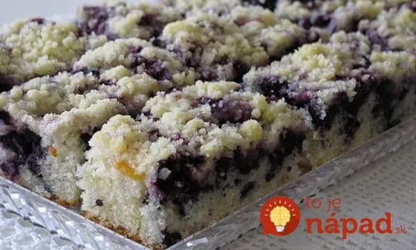 Krehký čučoriedkový koláč s posýpkou: Veľmi rýchly a úžasne chutný, každý pýtal recept!