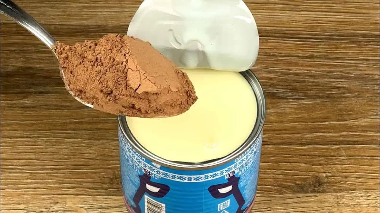 Zmiešajte kondenzované mlieko a kakao: Budete prekvapení! Rýchly recept bez pečenia!