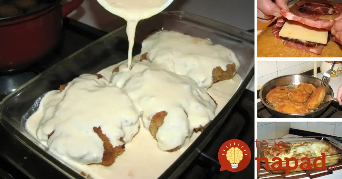 Máte chuť na rezne? Mäsko najskôr naplňte, obaľte a zapečte s jednoduchou omáčkou: Je to neskutočná pochúťka!